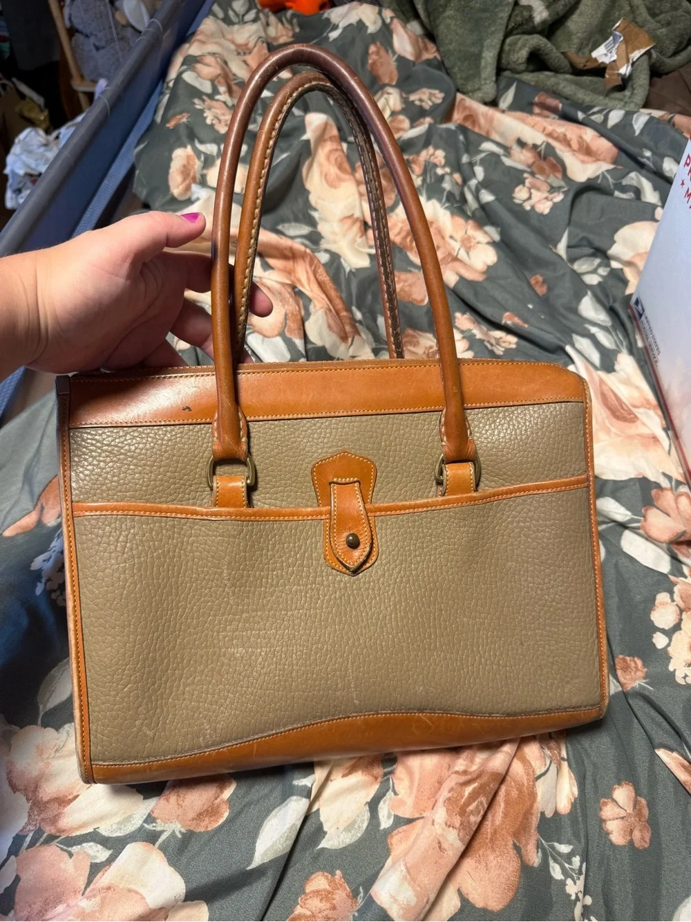 Vintage Dooney & Bourke All Weather Leather Handbag Tote Purse